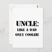 Oom. Zoals een vader alleen koeler. Vaderdag Briefkaart (Voorkant / Achterkant)