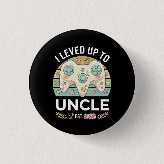 Oom Zwangerschapsaankondiging Niveau Opgewaardeerd Ronde Button 3,2 Cm (Voorkant)