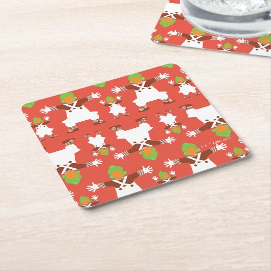 Oompa Loompa Dancing Pattern Kartonnen Onderzetters (Schuin)