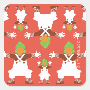 Oompa Loompa Dancing Pattern Vierkante Sticker