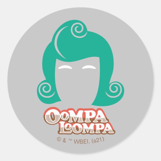 Oompa Loompa Hair Graphic Ronde Sticker (Voorkant)