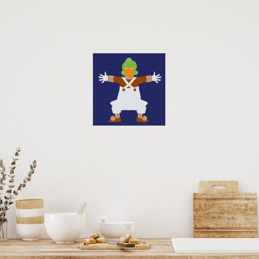 Oompa Loompa wapt uit Poster (Keuken)