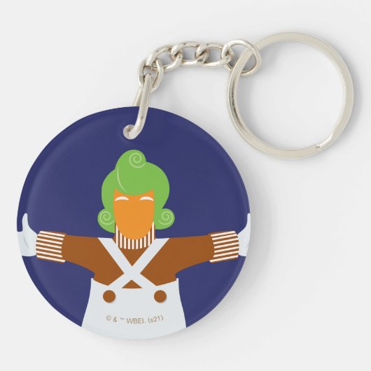 Oompa Loompa wapt uit Sleutelhanger (Achterkant)