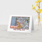 Oom's Verjaardag Kaart met Herten en Krab Appels (Gele Bloem)