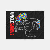 Oomsaurus T Rex Dinosaur Autisme Bewustzijn Oom Fleece Deken (Voorkant (Horizontaal))