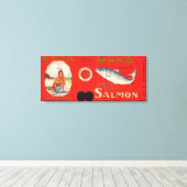 Oona Brand Salmon Label Canvas Afdruk (Insitu (Houten vloer))