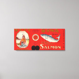 Oona Brand Salmon Label Canvas Afdruk