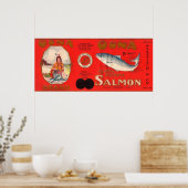 Oona Brand Salmon Label Poster (Keuken)