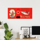 Oona Brand Salmon Label Poster (Thuiskantoor)