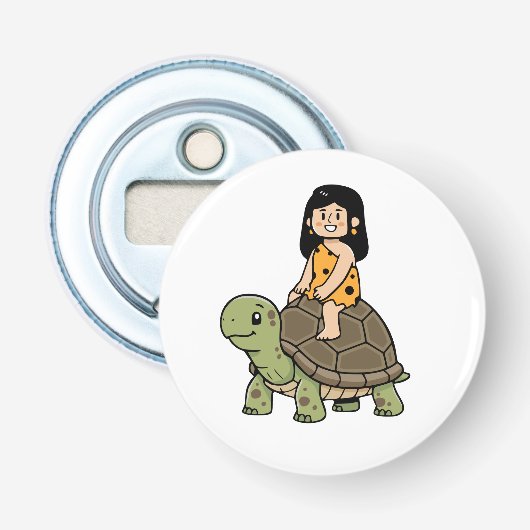 Oona en de Schildpad Button Flesopener (Voorkant)