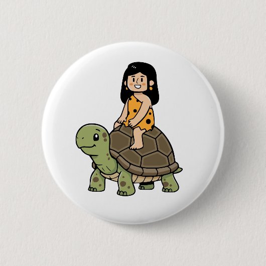 Oona en de Schildpad Ronde Button 5,7 Cm (Voorkant)