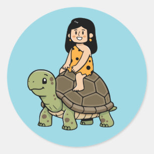 Oona en de Schildpad Ronde Sticker