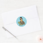 Oona en de Schildpad Ronde Sticker (Envelop)