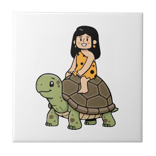 Oona en de Schildpad Tegeltje (Voorkant)