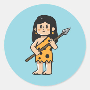 Oona holenvrouw ronde sticker