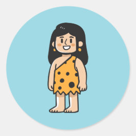 Oona holenvrouw ronde sticker