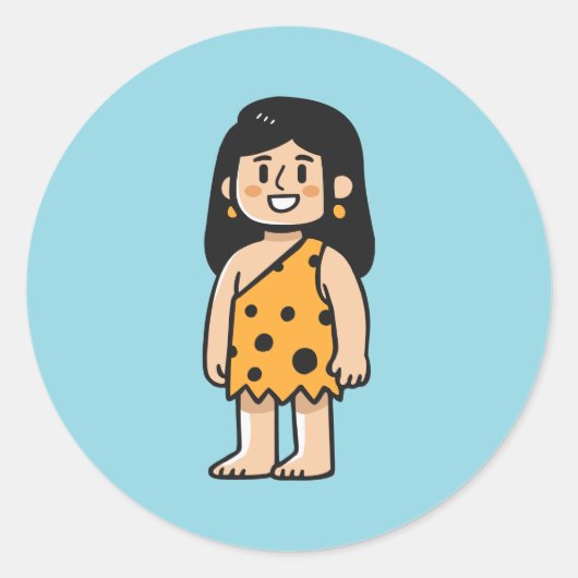 Oona holenvrouw ronde sticker (Voorkant)