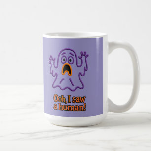 Oooh, ik zag een mens! – Grappige spook Halloween Koffiemok