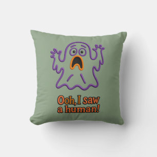 Oooh, ik zag een mens! – Grappige spook Halloween Kussen