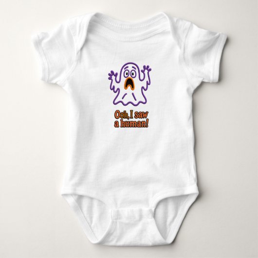 Oooh, ik zag een mens! – Grappige spook Halloween Romper (Voorkant)