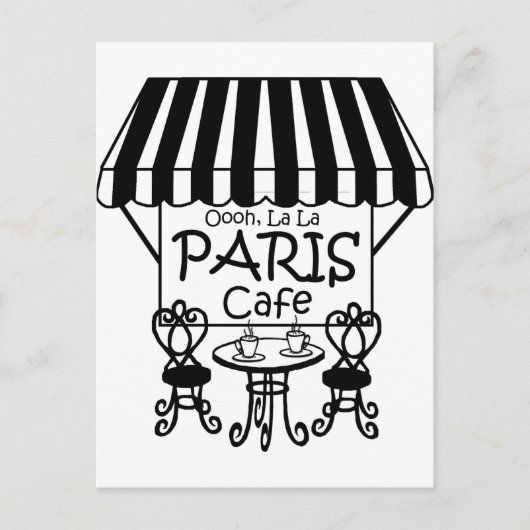 Oooh La La Paris Cafe Briefkaart (Voorkant)