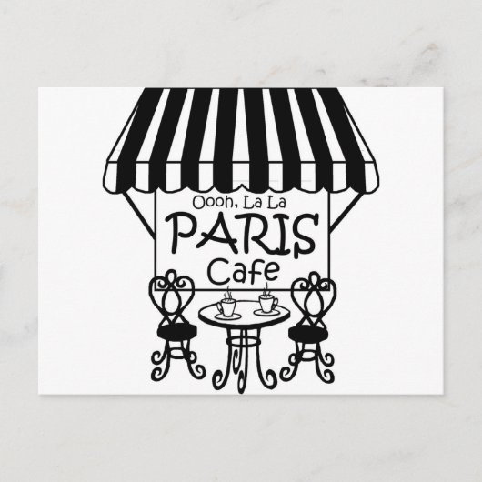 Oooh La La Paris Cafe Briefkaart (Voorkant)