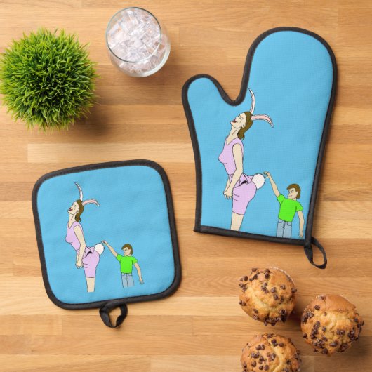 oooo fuzzy ovenwant & pannenlap set (Top down)