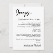 💍 Ooops Minimalistische Elegante Datumwijziging Save The Date (Voorkant)