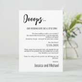 💍 Ooops Minimalistische Elegante Datumwijziging Save The Date (Staand voorkant)