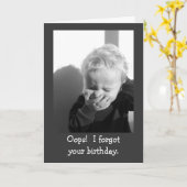 Oops Boy Verlate Verjaardag Kaart Sjabloon (Gele Bloem)