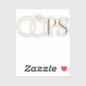 OOPS!  Bruiloft-afscheid Feestje Sticker (Vel)