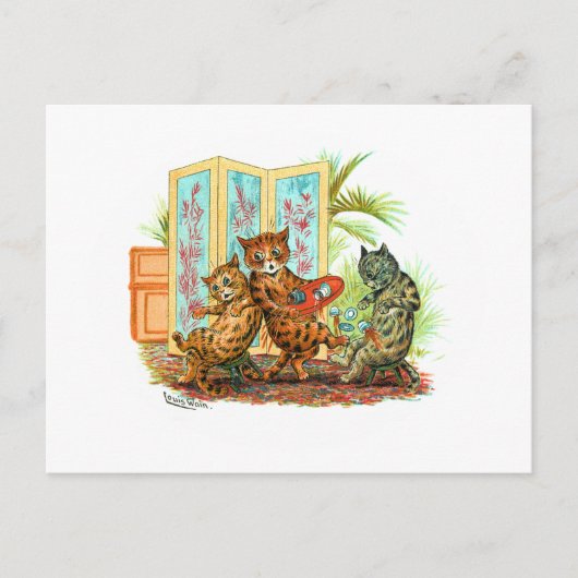 Oops Cat-astrophe Louis Wain Briefkaart (Voorkant)