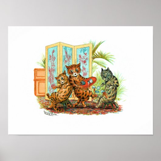 Oops Cat-astrophe Louis Wain Poster (Voorkant)