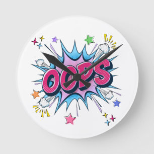 OOPS Comic Burst Ronde Klok