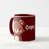 Oops Cute Teddy Bear – Kawaii Mug Design Mok (Voorkant links)