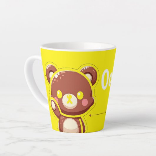 Oops! Cute Teddy Bear Mug – Fun Yellow Coffee Cup Latte Mok (Linkerhoek)