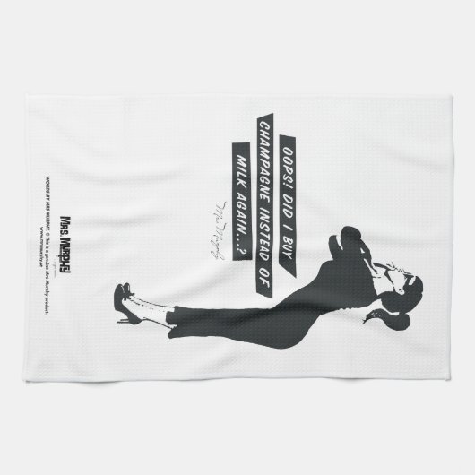 Oops! Did I buy champagne instead of milk again..? Theedoek (Horizontaal)