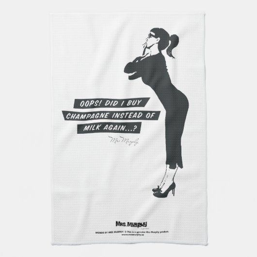 Oops! Did I buy champagne instead of milk again..? Theedoek (Verticaal)