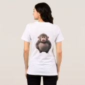 Oops! Did I Do That? | Cute Surprised Monkey Zodia Tri-Blend Shirt (Achterkant volledig)