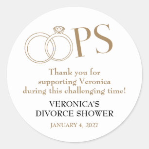 OOPS! Echtscheidingsfeest Ronde Sticker