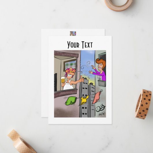 Oops Flat Note Card Notitiekaartje (Voorkant / Achterkant in situ)