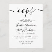 Oops Formal Wedding Postponed Notice Uitnodiging Briefkaart (Voorkant)