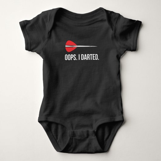 Oops I Darted Funny Dart Player Arrow Joke Romper (Voorkant)