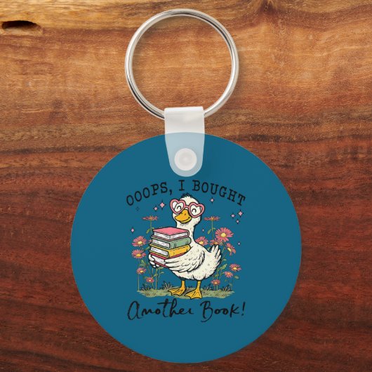 Oops I Got Another Book Goose, Funny Reading Humor Sleutelhanger (Voorkant)