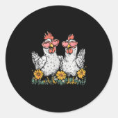 Oops I Got Another Chicken, Funny Farm Animal Ronde Sticker (Voorkant)