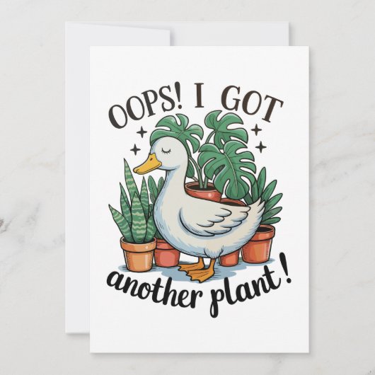 Oops I Got Another Plant Goose Funny Gardening Kaart (Voorkant)