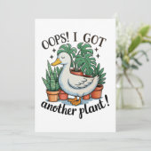 Oops I Got Another Plant Goose Funny Gardening Kaart (Staand voorkant)
