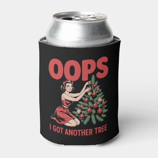 Oops I Got Another Tree Christmas Ornaments Retro Blikjeskoeler (Blikje Voorkant)