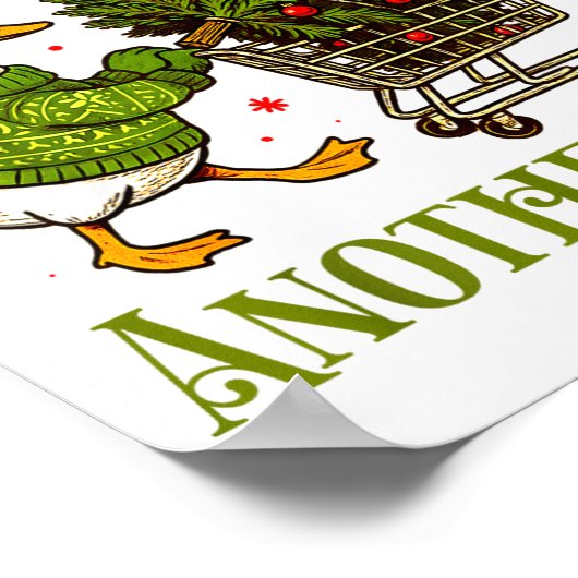 Oops I Got Another Tree Funny Christmas Goose Retr Poster (Hoek)