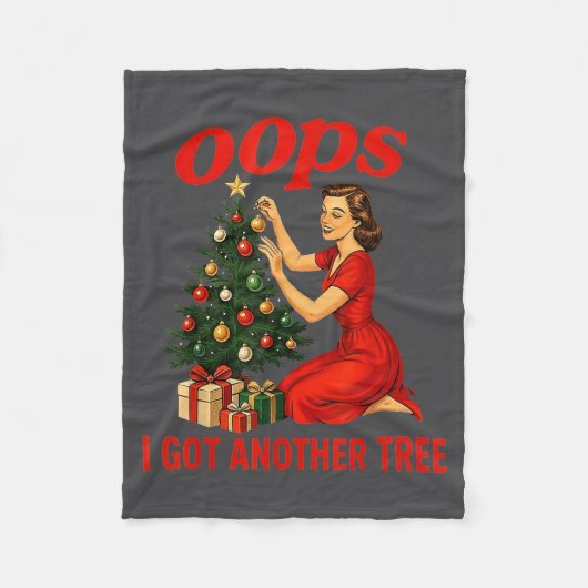 Oops I Got Another Tree Funny Retro Christmas  Fleece Deken (Voorkant)